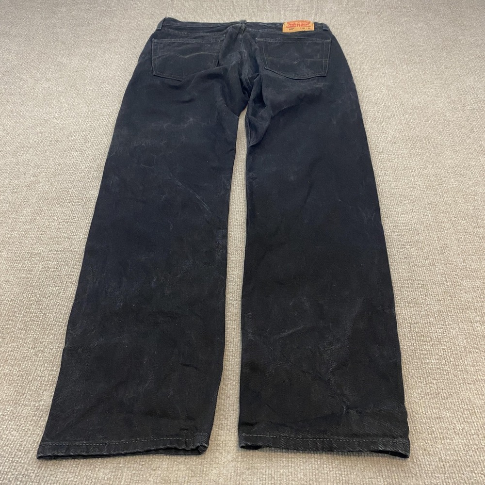 Levis 505 Jeans Mens 36x34 Faded Black Wash Straight Leg Cotton Denim Pants